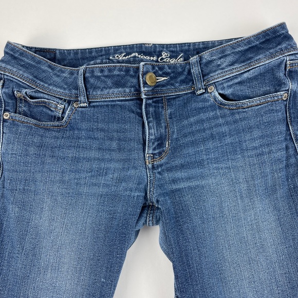 American Eagle Jeans Womens 12 Regular Slim Boot Stretch Blue Denim - Picture 5 of 11